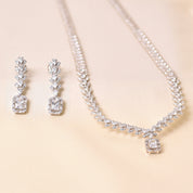 Sterling Silver Diamond Danzel Necklace Set