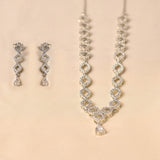 Silver Shining Zircon Necklace Set