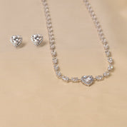 925 Silver Heart Neckalce Set