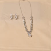 Silver Pearl Cut Necklace Set