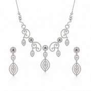 925 Silver Fairy Leaf Necklace set