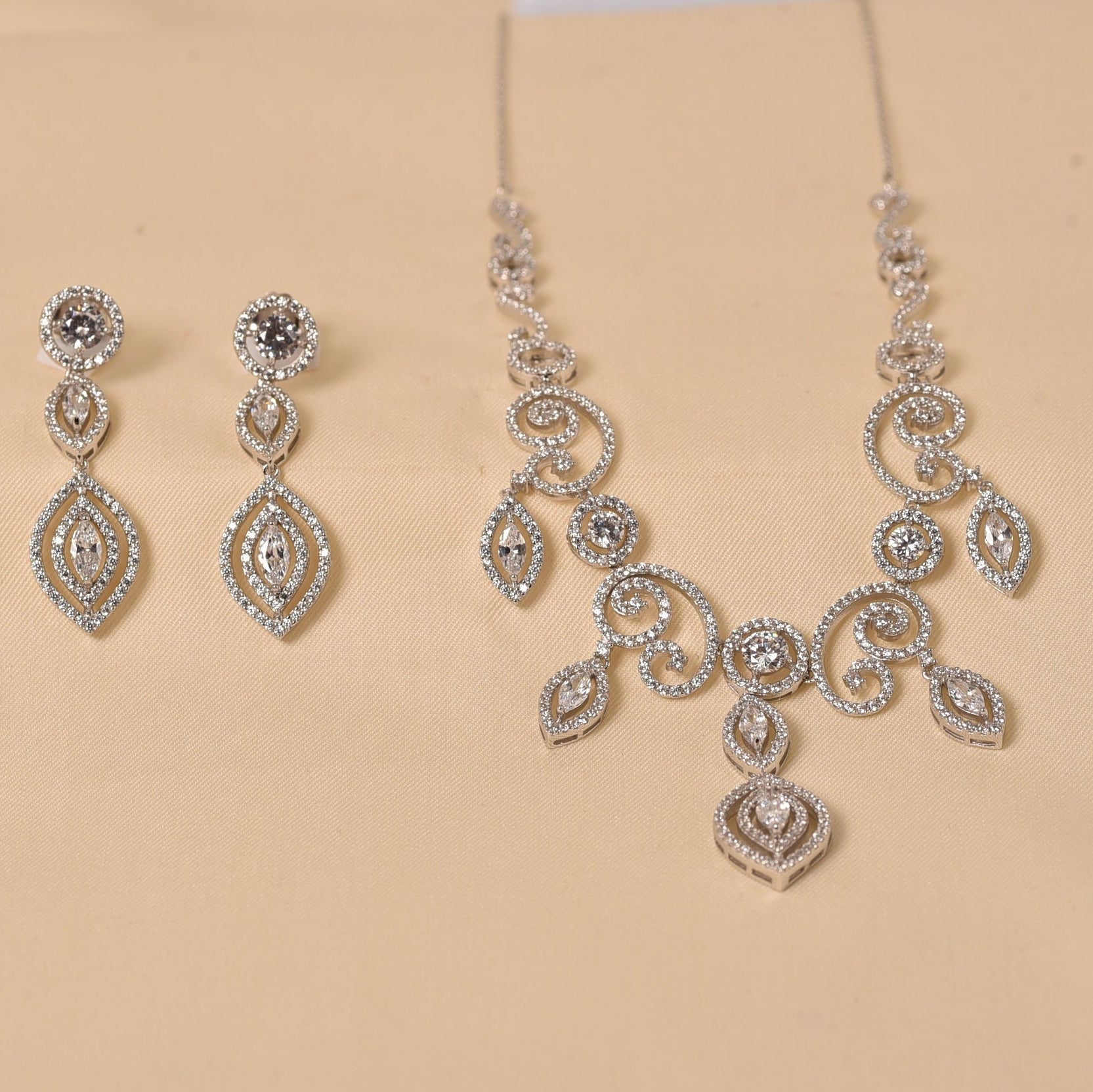 925 Silver Fairy Leaf Necklace set