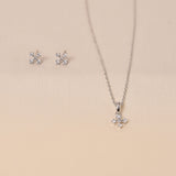 Floral Charm Pendant Set With Chain