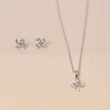 Diamond Curve Pendant Set With Chain