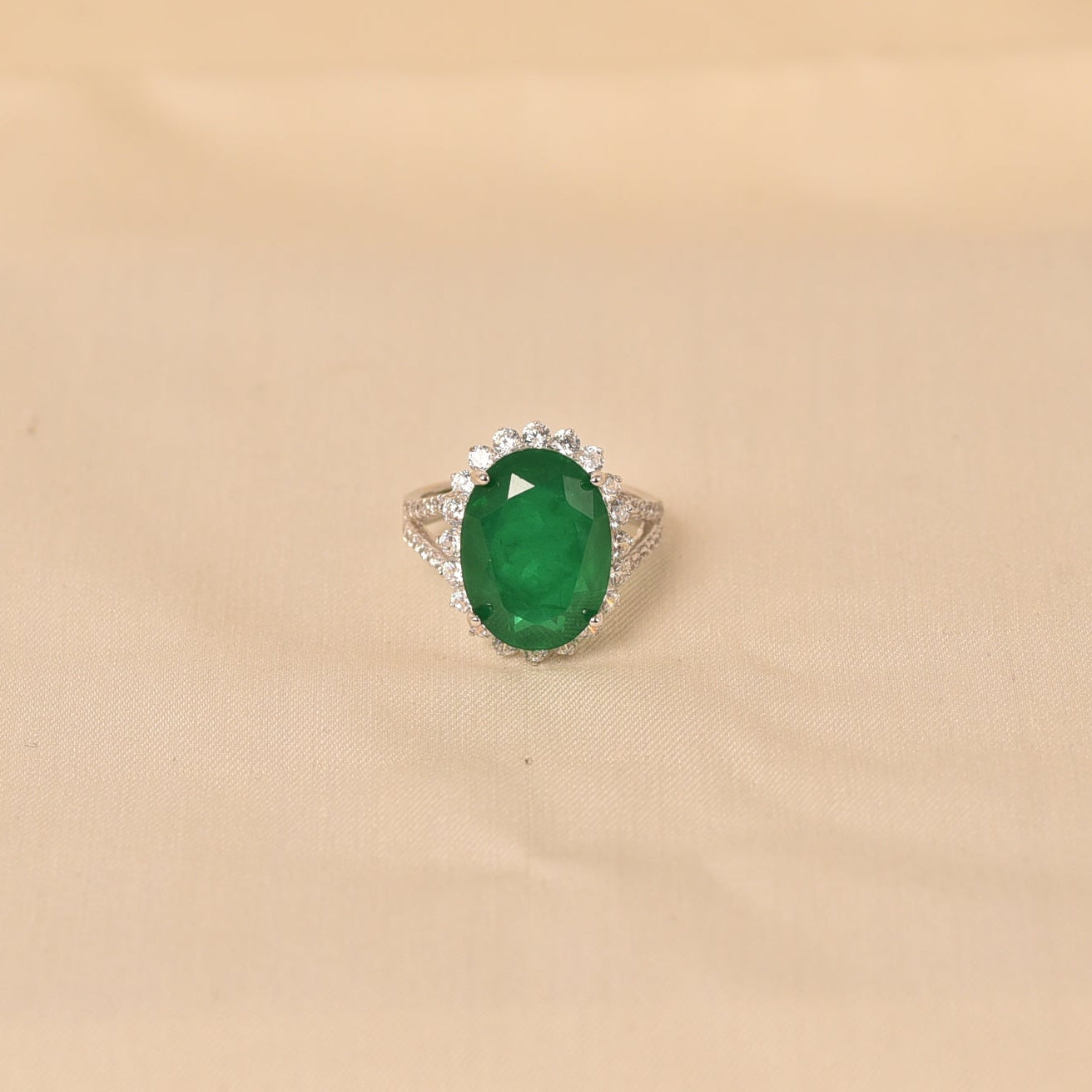 Green Crystal Party wear Ring for women by Elyta