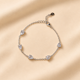 925 Silver 5-Teardrop Tennis Bracelet