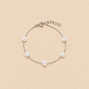 Silver Stylish Pearl Bracelet
