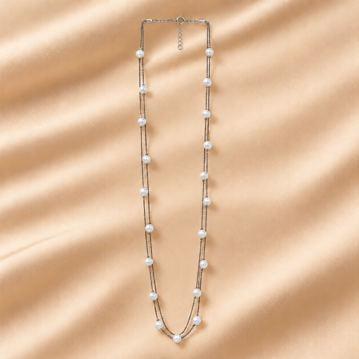 2 Stringed Small pearl necklace