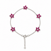 Bloomed Flower Charm Bracelet - Pink