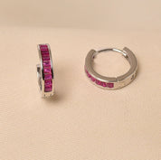 925 Sterling Silver Pink Hoops Earring Modern Luxury Look - Elyta