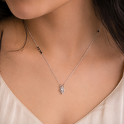 Minimal Silver Necklace Mangalsutra by Elyta
