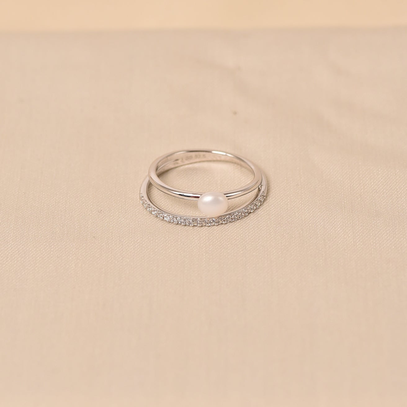 Pearl and Diamond Ring Necklace for women by Elyta