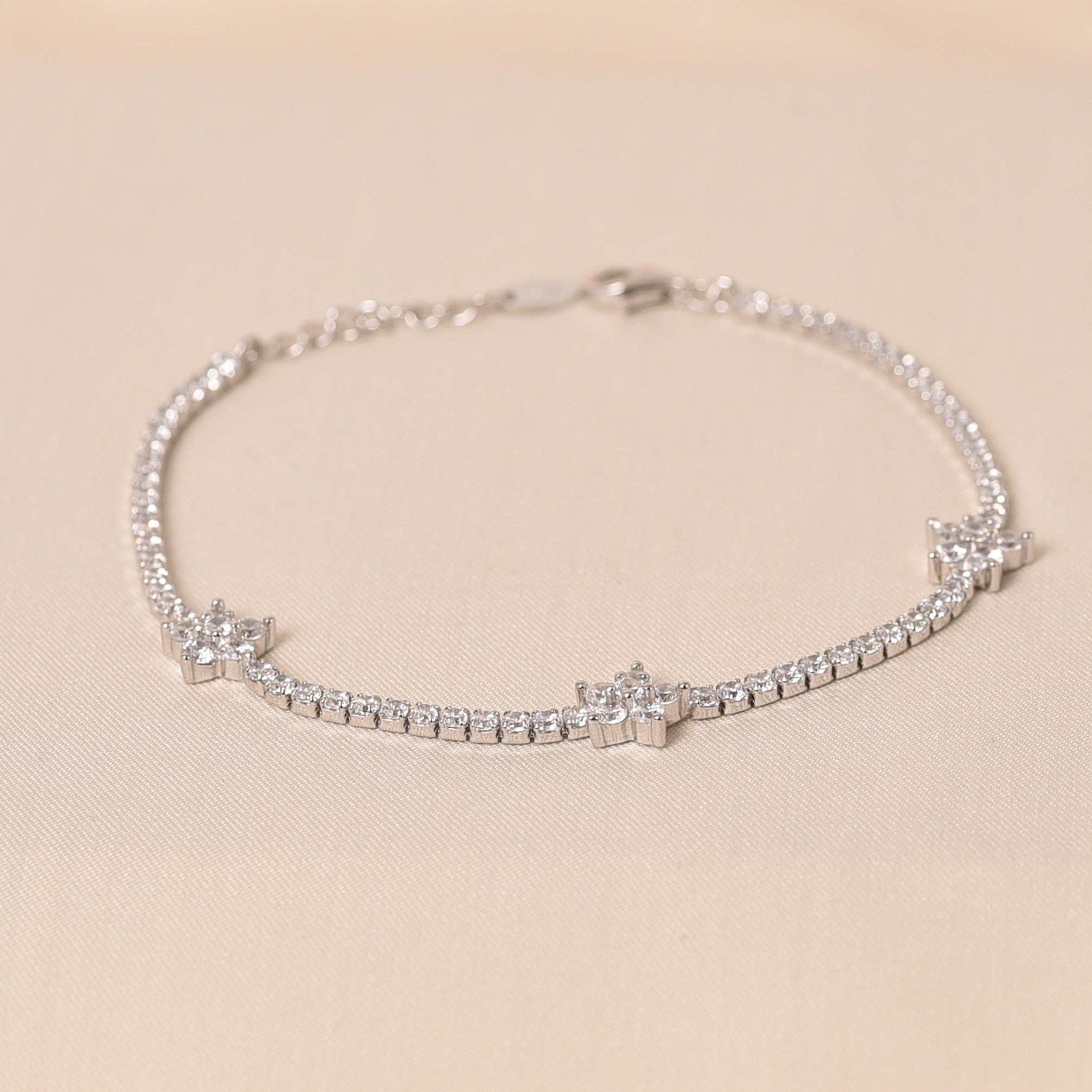 925 Silver Diamond-like stone Festive bracelet  for Girls by Elyta