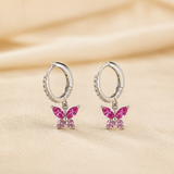 Ringlet Butterfly Earrings - Pink