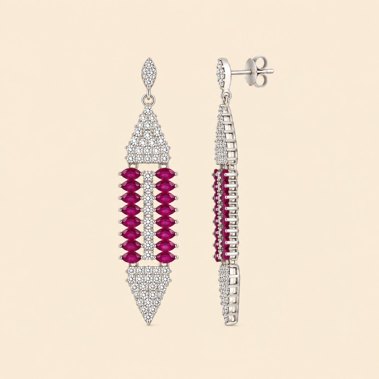 Silver Janet Diamond Earring