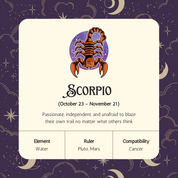 Scorpio  Zodiac Necklace