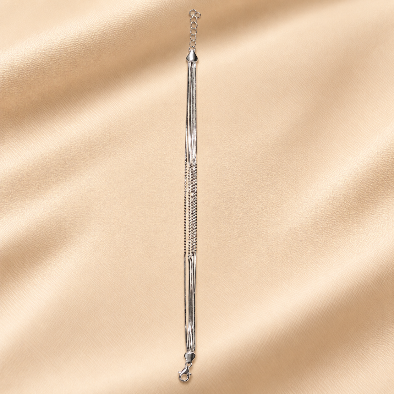 925 Silver Layered Plain Tennis Bracelet