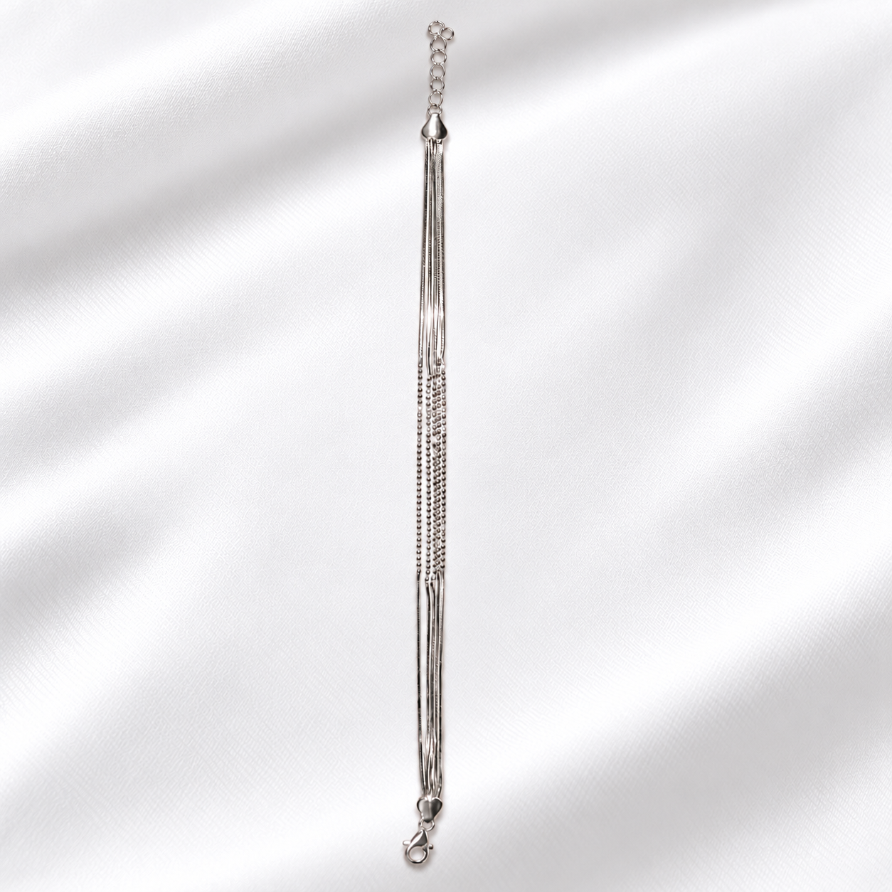 925 Silver Layered Plain Tennis Bracelet