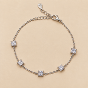 925 Silver 5-Square Tennis Bracelet
