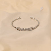 Handcrafted 925 Silver Kada for Women with Diamond Studs