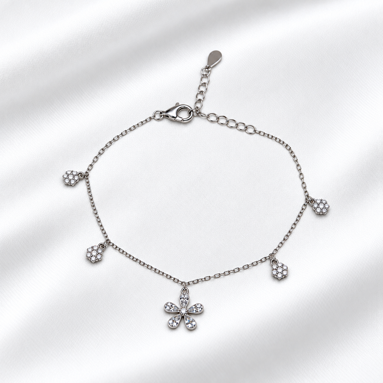 925 Silver  Daisy  Tennis Bracelet