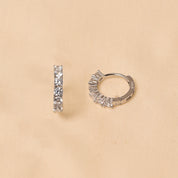 925 Silver Diamond Hoop Earrings for office wear Elyta