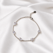 925 Silver 5-Teardrop Tennis Bracelet