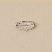 Elegant 925 silver gift box containing a High Quality CZ Layer Ring.
