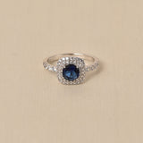 Silver Sterling Blue Diamond Ring