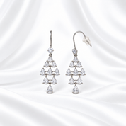 Elegant Silver Pear-Cut Stone Drop Earrings