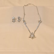 Handcrafted Silver Party wear Necklace set for women by Elyta