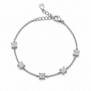 925 Silver 5-Square Tennis Bracelet