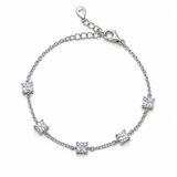 925 Silver 5-Square Tennis Bracelet