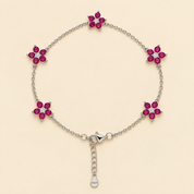 Bloomed Flower Charm Bracelet - Pink
