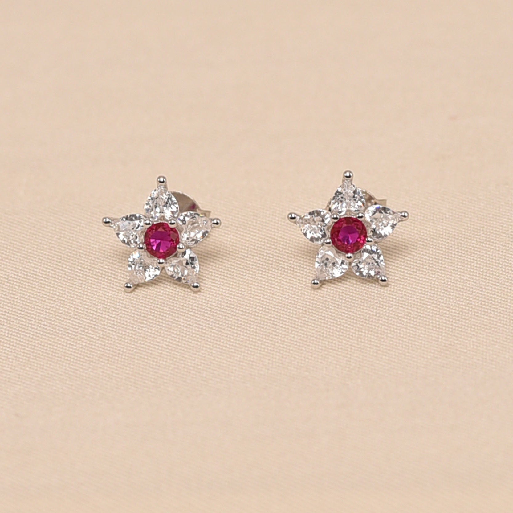 925 Sterling Silver pink Studs Earring for Women - Elyta