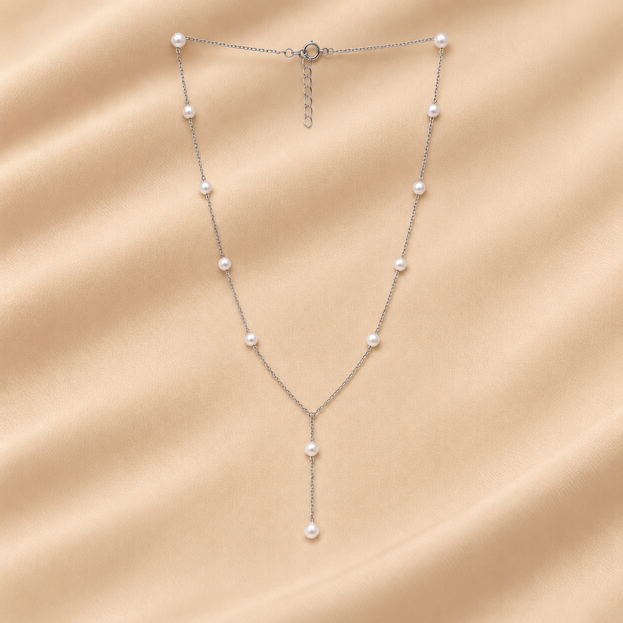 Drop Stringed Pearl Necklace
