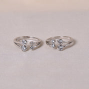 Big Small Diamond Toe Ring (Pair)