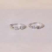 Diamond Box Toe Ring (Pair)