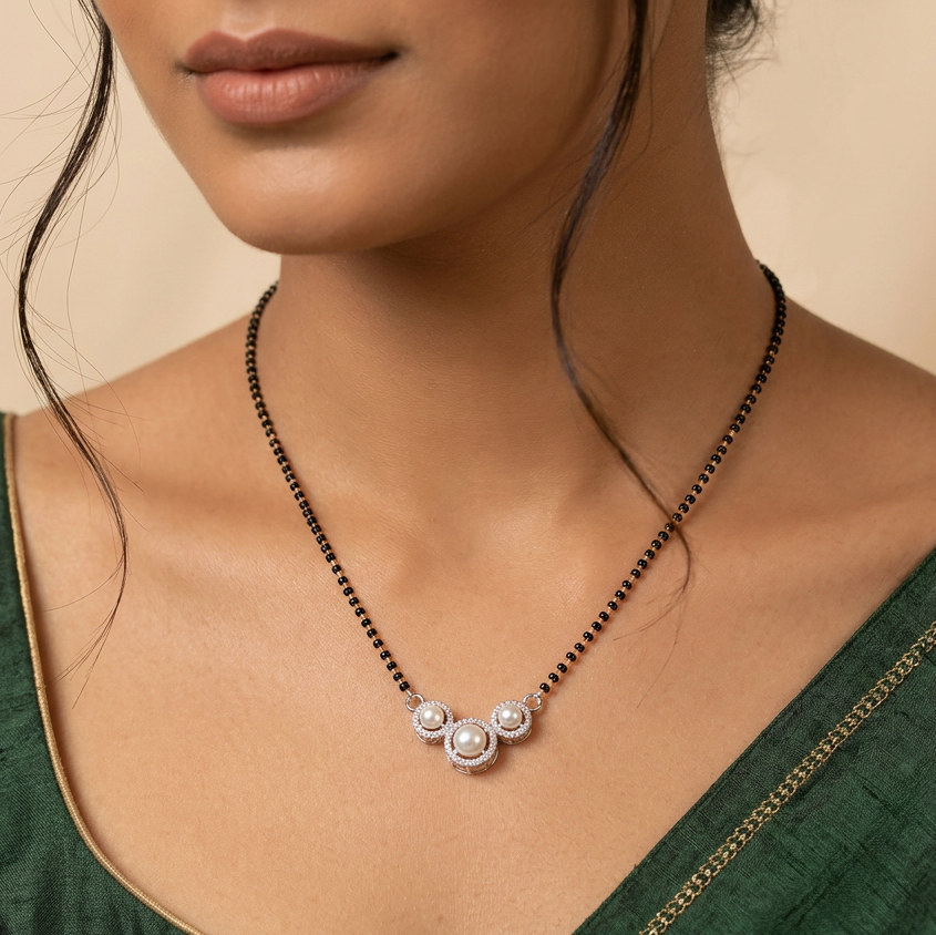 Diamond and Pearl Mangalsutra Gift for her by Elyta