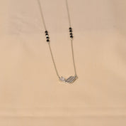 Black Bead Mangalsutra in Silver by Elyta