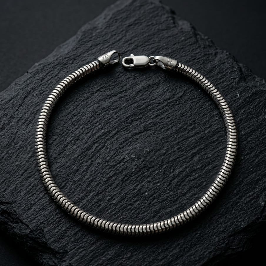 Thick Round Snake Mens Bracelet