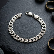 Silver Shahrukh Mens Bracelet - Medium