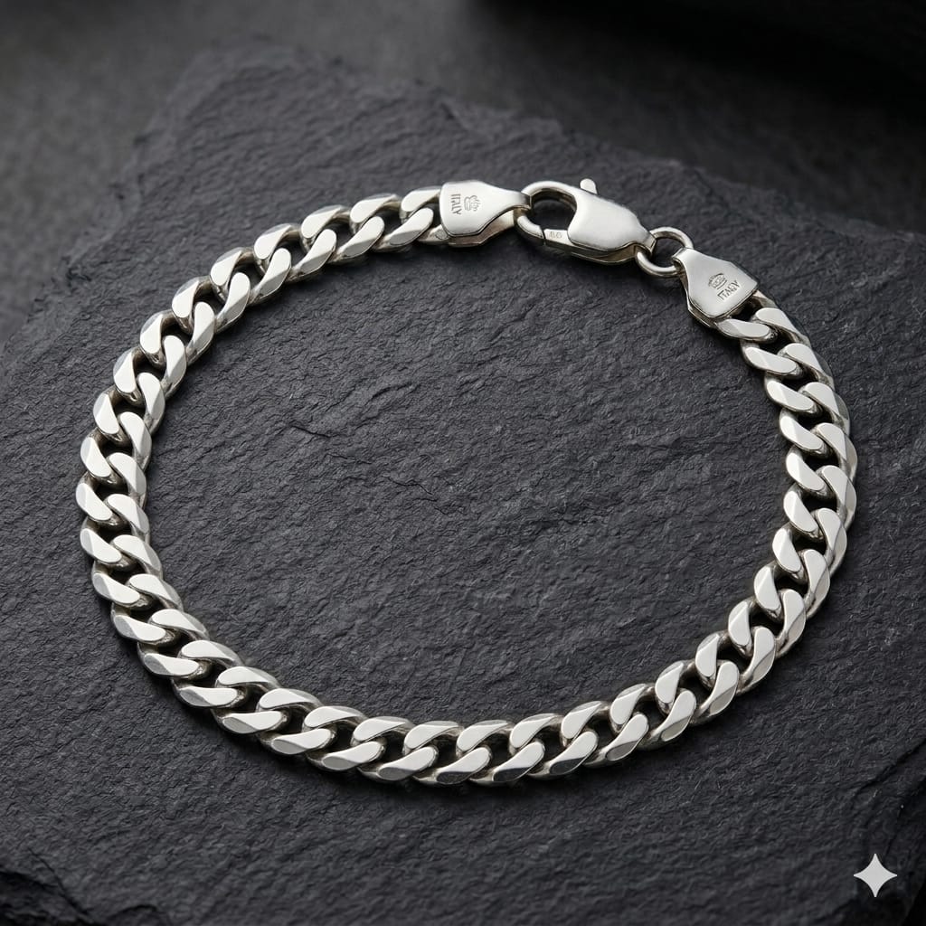 Silver Jackie Mens Bracelet