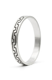 Silver Black Lining Mens Kada