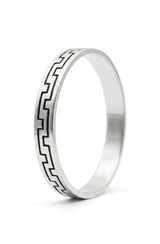 Silver Black Lining Mens Kada