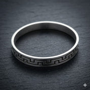 Silver Black Lining Mens Kada