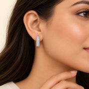 Sterling Palak square Diamond Earring