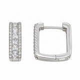 Sterling Palak square Diamond Earring