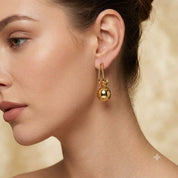 Geometric Sphere Link Drop Earrings