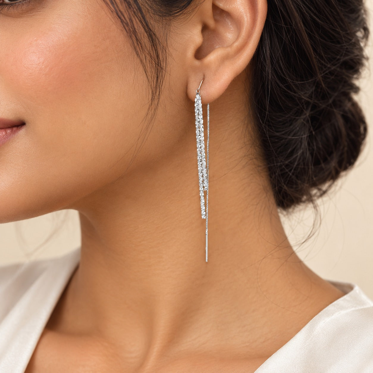 Sparkle Chain Pull-Through Earrings